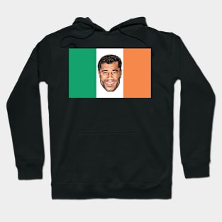 Paul McGrath with the colours of the Irish flag. Hoodie